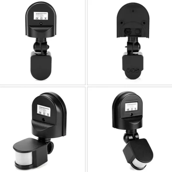 Outlet 110V-240V justerbar PIR kropsbevægelse infrarød sensor detektor lyspære afbryder (sort) Bevægelsesdetektorer