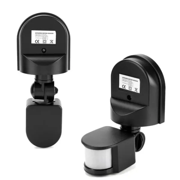 Outlet 110V-240V justerbar PIR kropsbevægelse infrarød sensor detektor lyspære afbryder (sort) Bevægelsesdetektorer