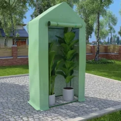 Drivhus^Växthus med stålram och PE-nättyg – Skydd för frukt och grönsaker | Storlek: 1x0,5x1,9 m | Yta: 0,5 m²