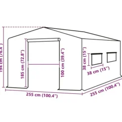 Best Växthusöverdrag i PE - Skydda dina växter | Färg: Grön | Storlek: 255x255x194 cm Drivhus