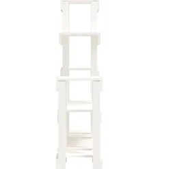 New Växtställ i massiv furu - Träställ för blommor och växter | Storlek: 92x25x97 cm | Färg: Vit Plantestativer
