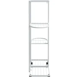 Plantestativer^Växtställ på hjul - 4 hyllor för växter och dekoration | Färg: Vit | Storlek: 44x23x80 cm