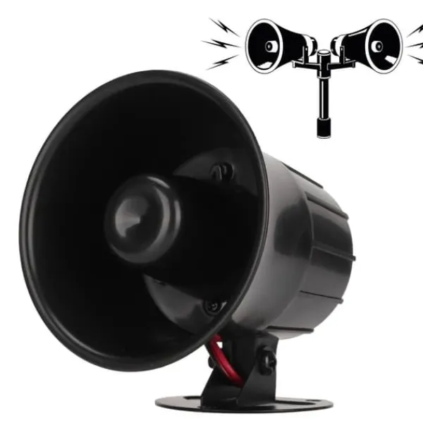 Sikkerhedslamper^15W hög decibel sirenhorn trådanslutet trädgård inbrottslarm horn larmsystem Siren DC6‑12V