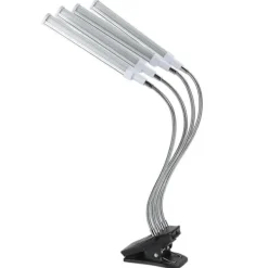 New 96W LED Grow Lamp LCD Display 4 Head 360° Justerbar Sølv Plant Grow Light til drivhus 100‑240VUK stik Kit Til Plante- & Urtedyrkning