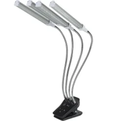 New 96W LED Grow Lamp LCD Display 4 Head 360° Justerbar Sølv Plant Grow Light til drivhus 100‑240VUK stik Kit Til Plante- & Urtedyrkning