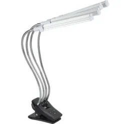 New 96W LED Grow Lamp LCD Display 4 Head 360° Justerbar Sølv Plant Grow Light til drivhus 100‑240VUK stik Kit Til Plante- & Urtedyrkning