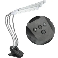 New 96W LED Grow Lamp LCD Display 4 Head 360° Justerbar Sølv Plant Grow Light til drivhus 100‑240VUK stik Kit Til Plante- & Urtedyrkning