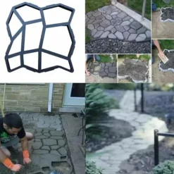 Havesten & Trædesten^Walk Maker Genanvendelig Betonsti Plastbelægningsform Stenstøbning Belægningssten til Græsplæne Have