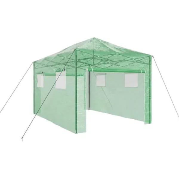 Drivhus^Walk-in drivhus med stålramme - Industrielt design | Størrelse: 290x430x315 cm | Farve: Grøn