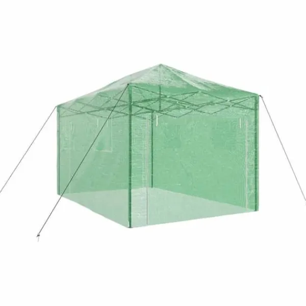 Drivhus^Walk-in drivhus med stålramme - Industrielt design | Størrelse: 290x430x315 cm | Farve: Grøn