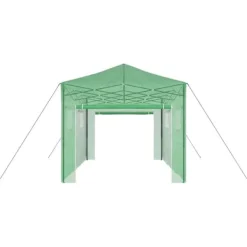 Drivhus^Walk-in drivhus med stålramme - Industrielt design | Størrelse: 290x430x315 cm | Farve: Grøn
