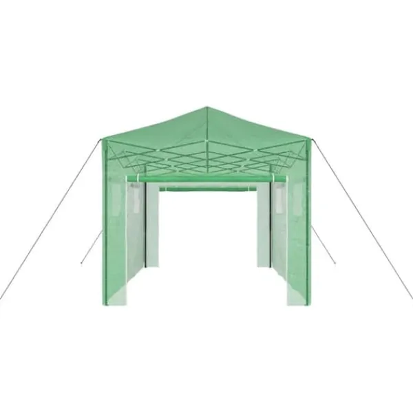 Drivhus^Walk-in drivhus med stålramme - Industrielt design | Størrelse: 290x430x315 cm | Farve: Grøn