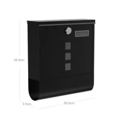 Clearance Wall Letterbox - Letterbox - Med avisboks og navneskilt - med lås - sort Postkasser & Brevindkast