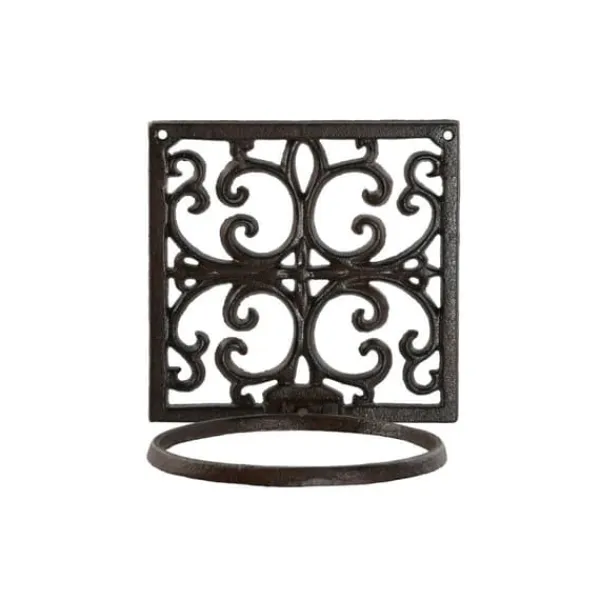 Krukker & Plantebeholdere^Wall Support for Hanging Flower Pots Home ESPRIT Dark brown Iron 18 x 17,5 x 18 cm
