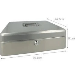 Clearance Westcott AC-E51002-ZI Kasseskuffe 301x242x91mm Sølvgrå, plastindsats med 5 rum Pengeskabe
