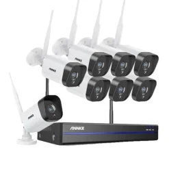 WiFi-sikkerhedskamerasystem, 5 MP NVR, AI menneskelig detektion, 8 kameraer, indbygget harddisk, ingen Sikkerhedsmonitorer & Videokameraer