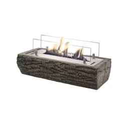 Pejse^Woody bio-ethanol bordovn - humør pejs - Indendørs & Udendørs - Træ look - 2 KW varme