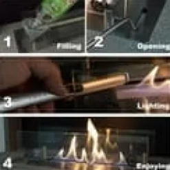 Pejse^Woody bio-ethanol bordovn - humør pejs - Indendørs & Udendørs - Træ look - 2 KW varme