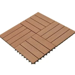 Havedekorationer^WPC fliser til terrasse - 11 stk. 30x30 cm | Farve: Brun | Areal: 1 m²