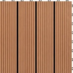 Havedekorationer^WPC fliser til terrasse - 11 stk. 30x30 cm | Farve: Brun | Areal: 1 m²