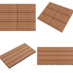 Havedekorationer^WPC-fliser 60 x 30 cm 6 stk. 1 m² brun - Terrasseflise - Terrassefliser - Home & Living