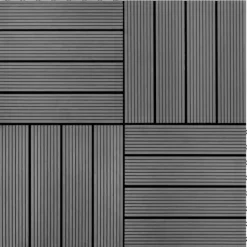 Havedekorationer^WPC-fliser 30 x 30 cm 11 stk. 1 m2 grå - Terrasseflise - Terrassefliser - Home & Living