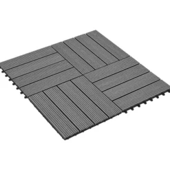 Havedekorationer^WPC-fliser 30 x 30 cm 11 stk. 1 m2 grå - Terrasseflise - Terrassefliser - Home & Living