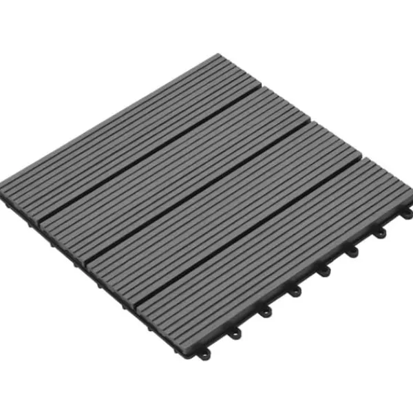 Havedekorationer^WPC-fliser 30 x 30 cm 11 stk. 1 m2 grå - Terrasseflise - Terrassefliser - Home & Living