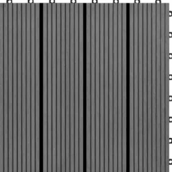Havedekorationer^WPC-fliser 30 x 30 cm 11 stk. 1 m2 grå - Terrasseflise - Terrassefliser - Home & Living