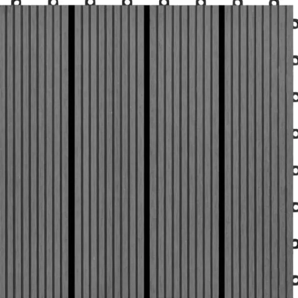 Havedekorationer^WPC-fliser 30 x 30 cm 11 stk. 1 m2 grå - Terrasseflise - Terrassefliser - Home & Living
