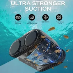 Pool- & Spatilbehør^WYBOT C1 Batteridrevet robotpoolrenser - 150 min. driftstid - 2642GPH sugning - Bluetooth/app-styring - til pools op til 150 m²