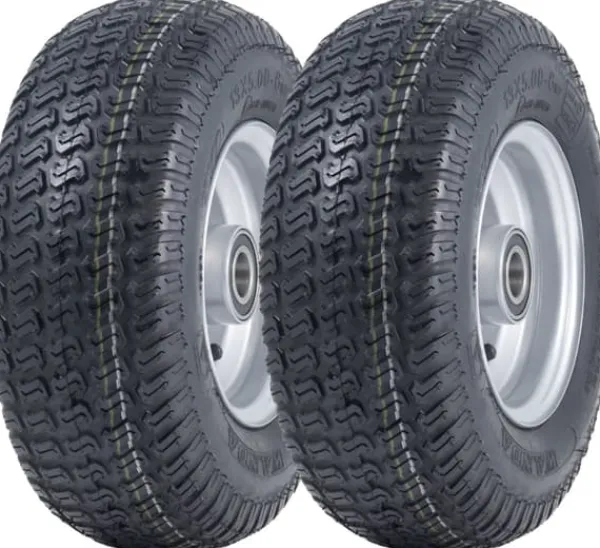 Havemaskiner^13x5.00-6 Dæk og fælge til græsplæneklipper Wanda P332, 20 mm 6304 lejer (sæt med 2)