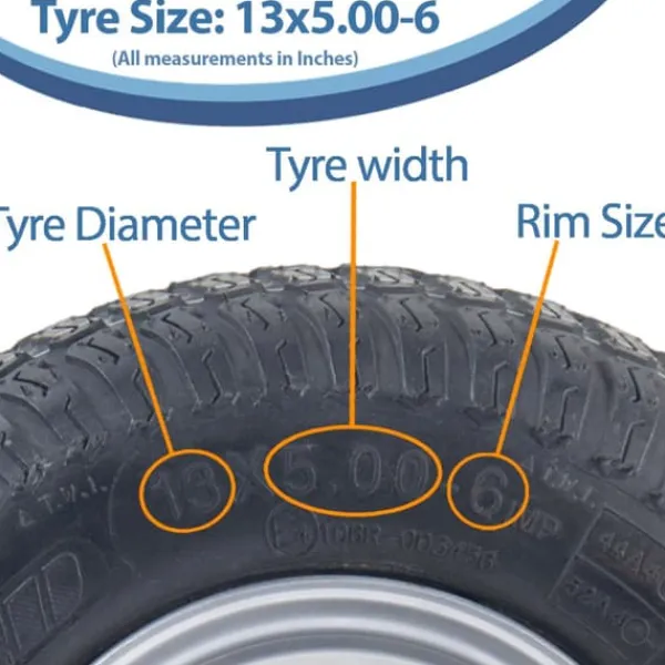Havemaskiner^13x5.00-6 Dæk og fælge til græsplæneklipper Wanda P332, 20 mm 6304 lejer (sæt med 2)