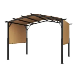 Buer, Spalier, Lysthuse Uden Tag^10x12 fod Udendørs Udtrækkelig Pergola, Buet Top Metalpergola, med Baldakin