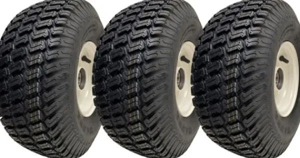 Outlet 15x6.00-6 Grass Plæneklipperhjul Dæk monteret på fælge 20 mm lejer (sæt med 3) Havemaskiner