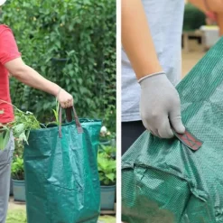 Havekurve^2x havekurvpose bladpose havegræskompostbeholder 270l GoGarden