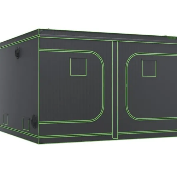 Best 10x10 hydroponisk voksetelt, 120'' x 120'' x 80'', højreflekterende 600D Mylar med vindue, værktøjstaske og gulvbakke til indendørs planter. Drivhus
