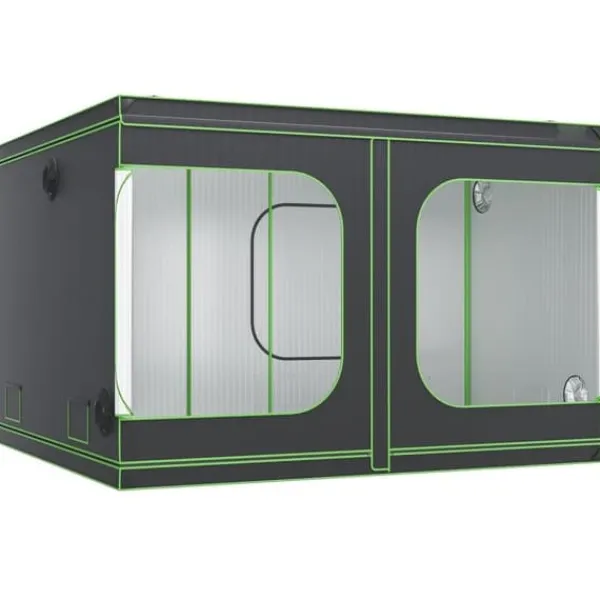 Best 10x10 hydroponisk voksetelt, 120'' x 120'' x 80'', højreflekterende 600D Mylar med vindue, værktøjstaske og gulvbakke til indendørs planter. Drivhus