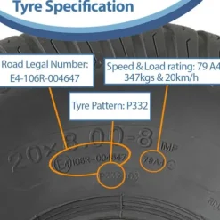 Online 20x8.00-8 plæneklipperdæk 4ply Multi turf græs - plæneklipperdæk Wanda P332 Havemaskiner