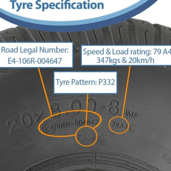 Online 20x8.00-8 plæneklipperdæk 4ply Multi turf græs - plæneklipperdæk Wanda P332 Havemaskiner