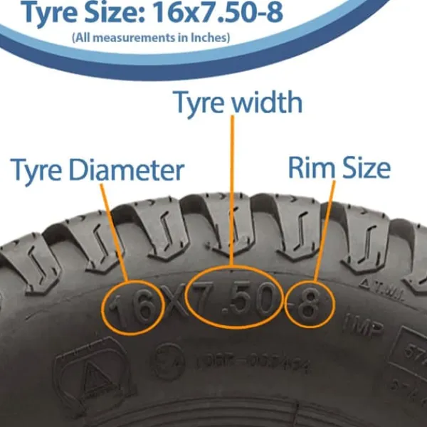 Online 16x7.50-8 4pr Wanda P332 græsdæk E-mærket TL Havemaskiner