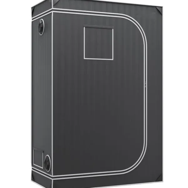 New 2x4 vækstshelter, 48'' x 24'' x 72'', højreflekterende 2000D Mylar med vindue, værktøjstaske og gulvbakke til indendørs planter. Drivhus