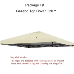 Online 3x3m Gazebo Telt Cover, Oxford Materiale, Vandtæt, Dobbelt Lag Design,ny Enkelt Beige, 3m * 3m Telte & Lysthuse