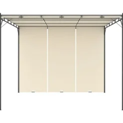 3x3m Havepavillon med gardin - Holdbar stålkonstruktion | Farve: Creme | Størrelse: 3x3x2,25 m Buer, Spalier, Lysthuse Uden Tag