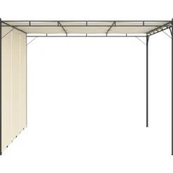 3x3m Havepavillon med gardin - Holdbar stålkonstruktion | Farve: Creme | Størrelse: 3x3x2,25 m Buer, Spalier, Lysthuse Uden Tag