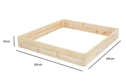 Viking Choice Plantningsbænke^120x120x18 cm Bæredygtig Firkantet Havebed med Bunddug til Selvforsynende Liv