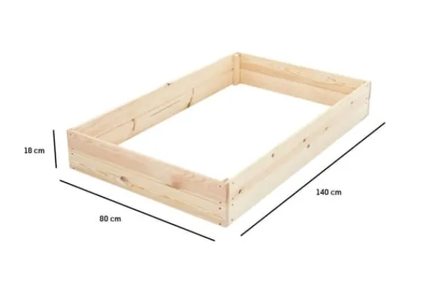 Best 140x120x18 cm Fyrretræs Højbed til Selvforsynende Liv Plantningsbænke