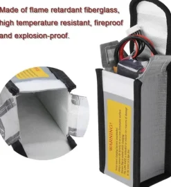 Beredskabsplaner^Yunique - Sikkerhedsetui til lipobatterier, 1 pc, flammehæmmende og anti-eksplosionsmateriale, dimensioner 125x64x50 mm - beskyttelsesetui til RC