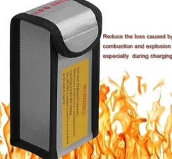 Beredskabsplaner^Yunique - Sikkerhedsetui til lipobatterier, 1 pc, flammehæmmende og anti-eksplosionsmateriale, dimensioner 125x64x50 mm - beskyttelsesetui til RC