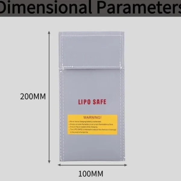 Outlet Yunique - Sikkerhedsetui til RC-batterier | Lipo Anti-eksplosion beskyttende etui | Brandsikker opladningsetui, størrelse 100x200mm Brandtæppe